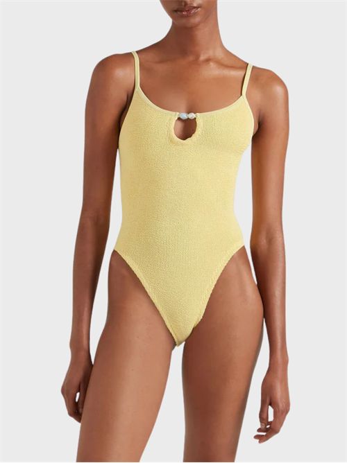 Mia one-piece swimsuit with scoop neck, cut-out and bead detail HUNZA G | MIA17